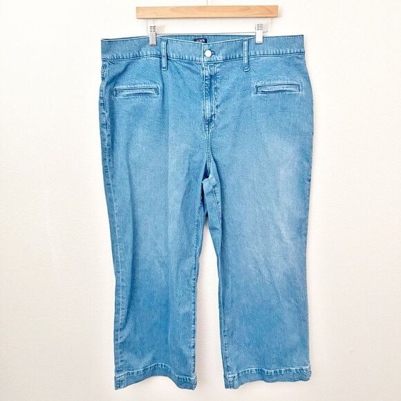 J. CREW | Medium Wash Wide-Leg Crop Jean Slit Welt Pockets | Size 35 (20) - Picture 2 of 7